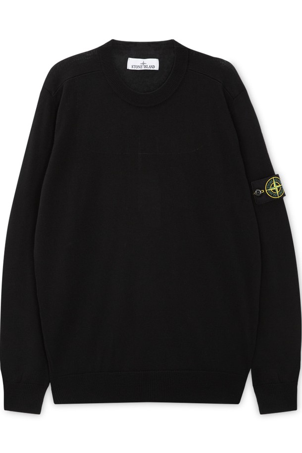 STONE ISLAND - 스웨터 - 스톤아일랜드 남성 와펜 패치 블랙 니트 8115510C4 A0029