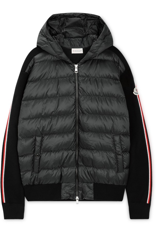 MONCLER - 다운/패딩 - 몽클레어 남성 로고패치 블랙 니트패딩 9B00022 M1131 999