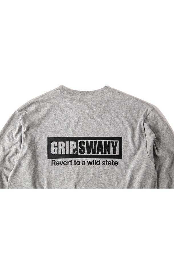 GRIPSWANY - 긴팔티셔츠 - [GSC-77] 박스 로고 롱 슬리브티 / 그레이