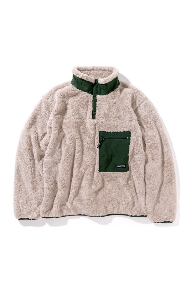 GRIPSWANY - 플리스 - [GSMCT-077] CORAL FLEECE PULLOVER LIGHT BEIGE