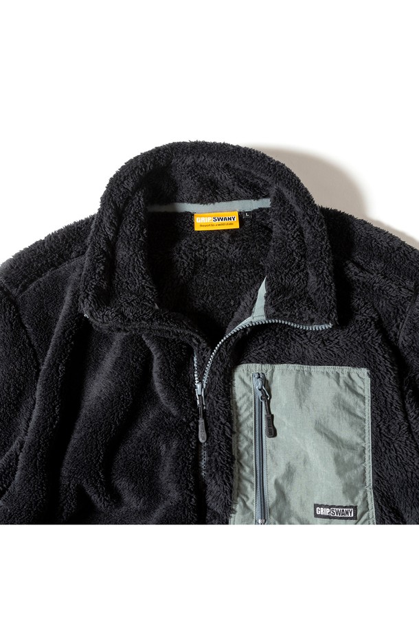 GRIPSWANY - 플리스 - [GSMCT-078] CORAL FLEECE JACKET BLACK
