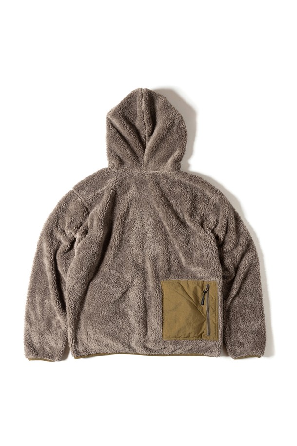 GRIPSWANY - 플리스 - [GSMCT-079] CORAL FLEECE HOODIE MOCHA