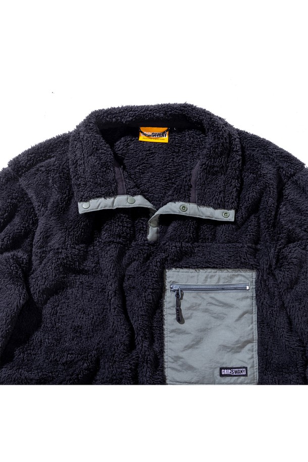 GRIPSWANY - 플리스 - [GSMCT-077] CORAL FLEECE PULLOVER BLACK