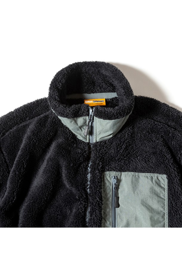 GRIPSWANY - 플리스 - [GSMCT-078] CORAL FLEECE JACKET BLACK