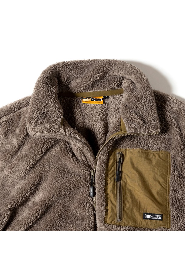 GRIPSWANY - 플리스 - [GSMCT-078] CORAL FLEECE JACKET MOCHA