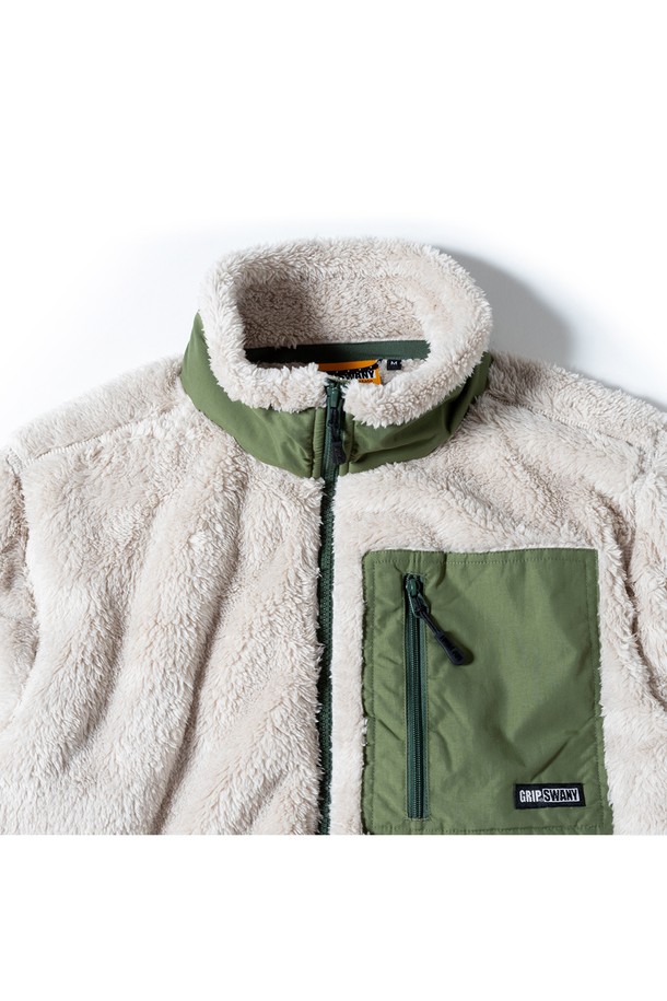 GRIPSWANY - 플리스 - [GSMCT-078] CORAL FLEECE JACKET LIGHT BEIGE