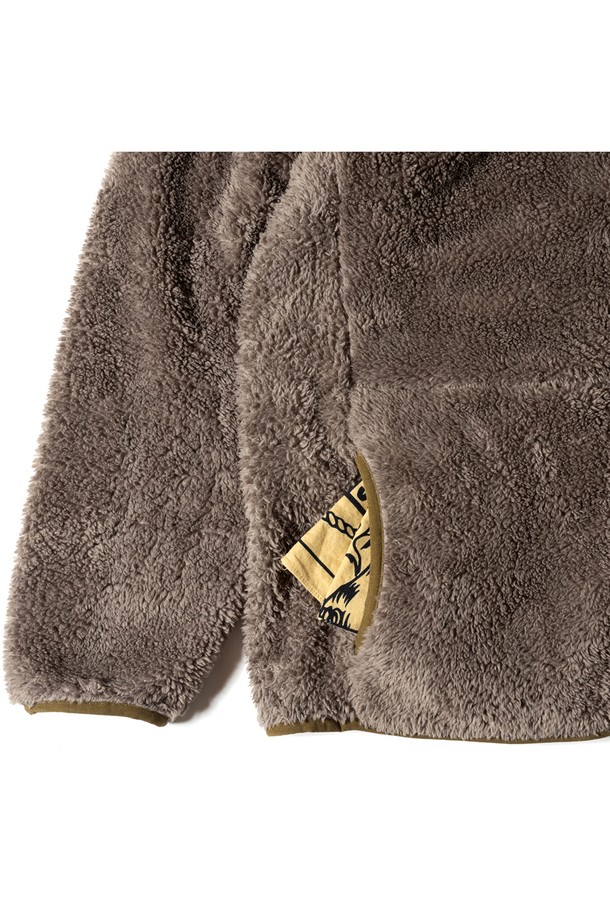 GRIPSWANY - 플리스 - [GSMCT-079] CORAL FLEECE HOODIE MOCHA