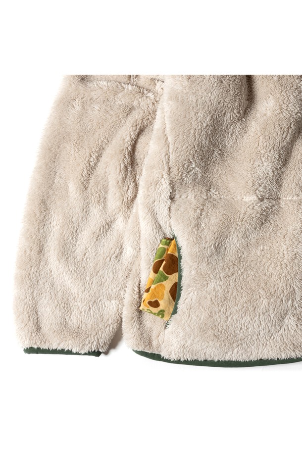 GRIPSWANY - 플리스 - [GSMCT-079] CORAL FLEECE HOODIE LIGHT BEIGE