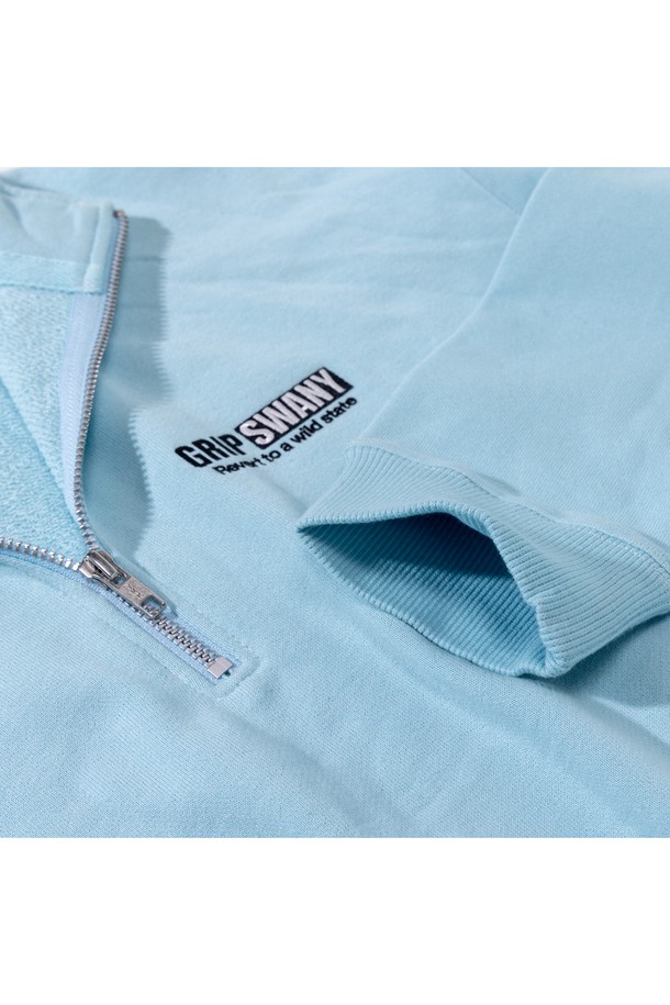 GRIPSWANY - 스웨트셔츠 - [GSMCT-076] GS SWEAT HALF ZIP SKY BLUE