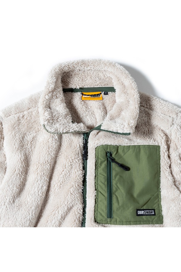 GRIPSWANY - 플리스 - [GSMCT-078] CORAL FLEECE JACKET LIGHT BEIGE