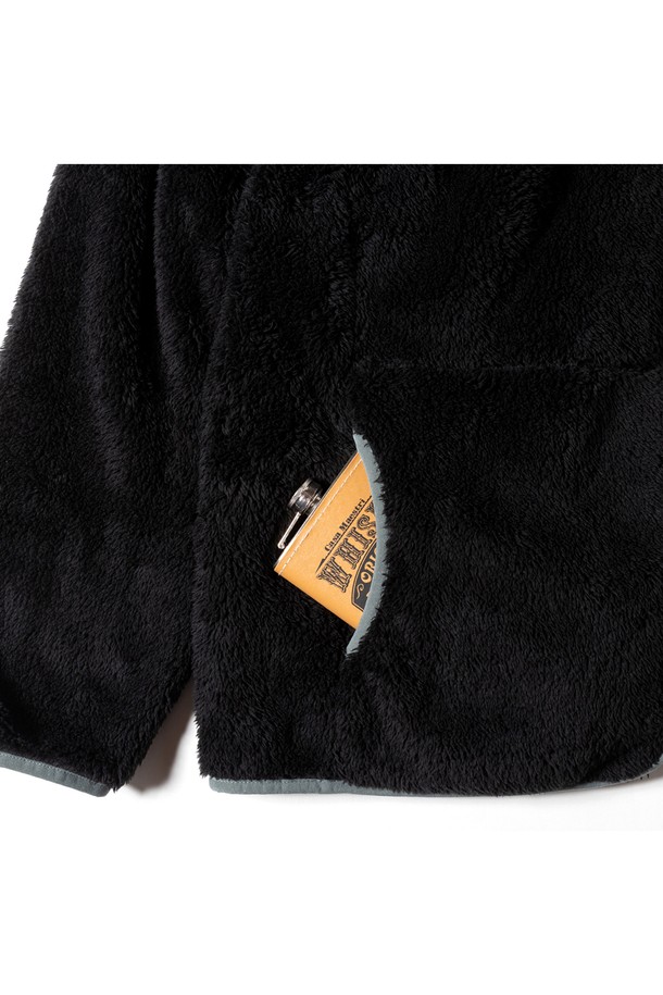 GRIPSWANY - 플리스 - [GSMCT-079] CORAL FLEECE HOODIE BLACK