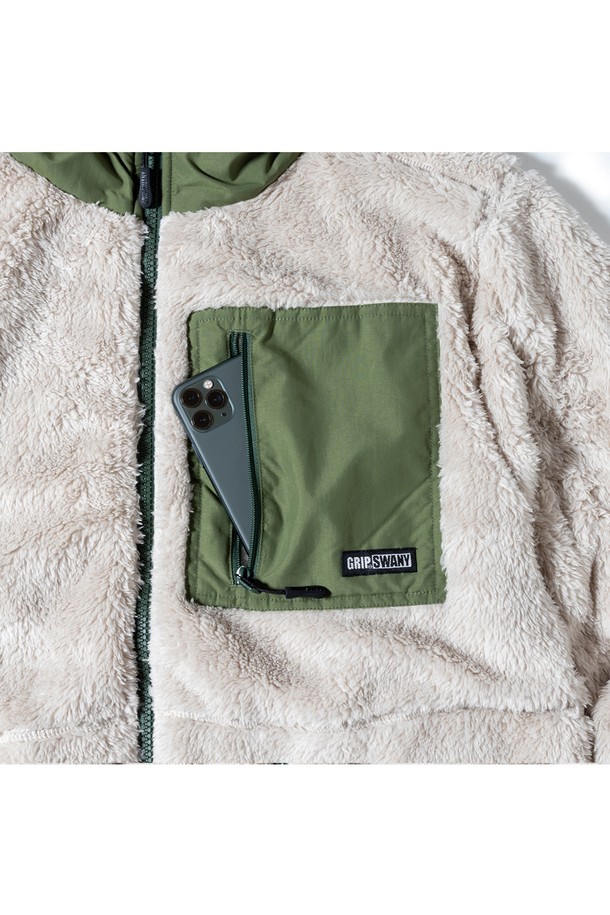 GRIPSWANY - 플리스 - [GSMCT-078] CORAL FLEECE JACKET LIGHT BEIGE