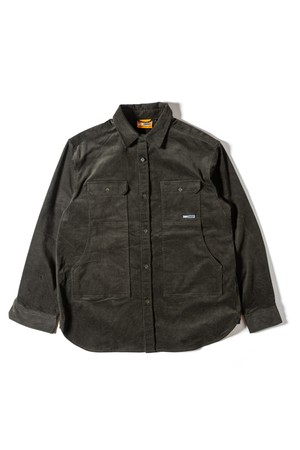 [GSMSH-072] CORDUROY STRETCH FIELD SHIRTS MOSS GREEN