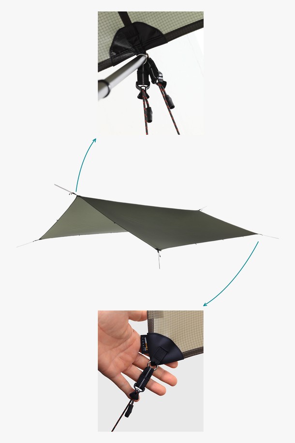 백컨트리 실타프3 사각 SILTARP는 4-6인용 백패킹 및 캠핑에 적합한 미니 타프입니다. Army Green, Warm Gray, Burgundy Red 세 가지 색상으로, 양면 실리콘 코팅된 나일론 소재에 정전기 방지, 영하 온도 유연성 유지, 자외선 변색 방지 기능이 더해져 우수한 내구성을 자랑합니다. 더블/삼각/라인락 스토퍼 시스템과 주름 방지 설계로 편의성을 높였으며, 본체와 DAC J-Stakes S (8개)로 구성되어 비, 눈, 이슬, 바람 등 다양한 사용 환경에서 쾌적한 캠핑을 지원합니다.
