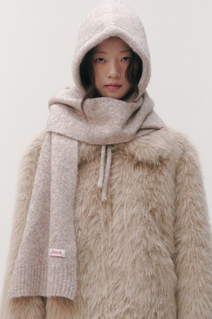 Bunnie wool balaclava&muffler set_6 colors