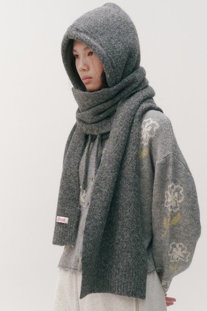 Bunnie wool balaclava&muffler set_6 colors