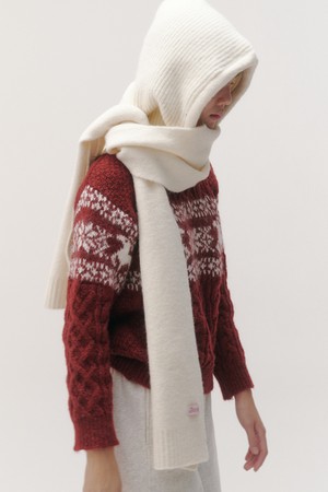 Bunnie wool balaclava&muffler set_6 colors