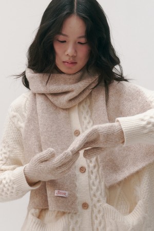 Posy wool muffler&gloves set_6 colors