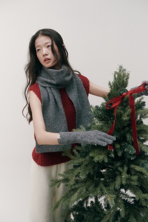 Posy wool muffler&gloves set_6 colors