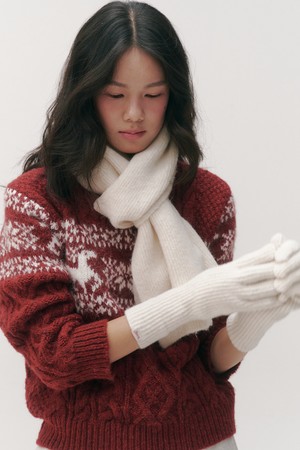 Posy wool muffler&gloves set_6 colors