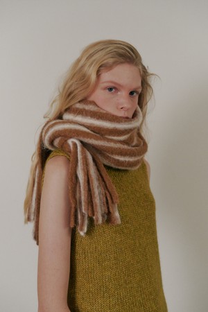 Tale lambswool stripe muffler_ 3colors