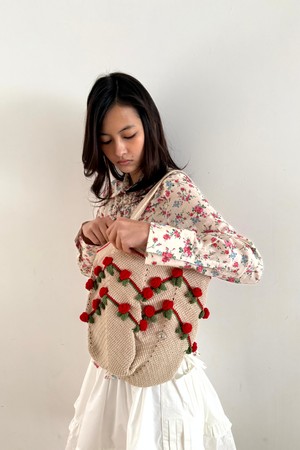 Handmade Flower Vine Crochet Bag_2colors