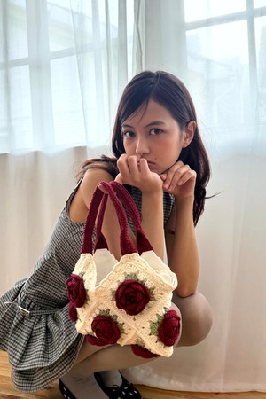 Handmade Rose Garden Crochet Bag