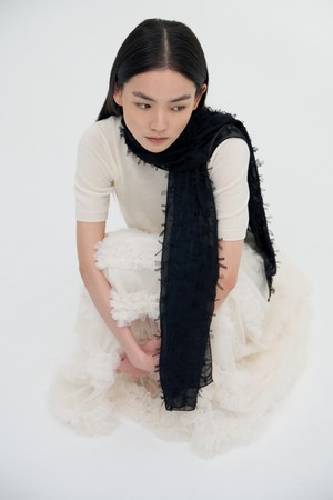 Tassel Ribbon Layer Scarf