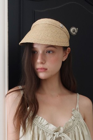 LEA Raffia Sun Visor Hat_beige