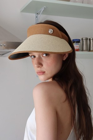 Colette Sun Visor Hat_brown beige