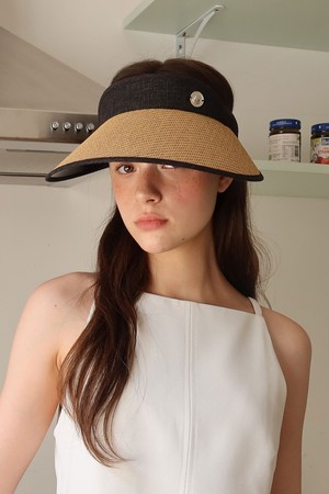 Colette Sun Visor Hat_black wood