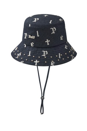 펠트 로고 플레이 데님 버킷 햇 : 여성용  (PC0GCF202)_BLUE-a