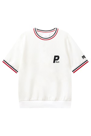 펠트 퀀텀 포인트 라인 컬러 배색 티셔츠 : 여성용  (PC3TSF203)_WHITE-a