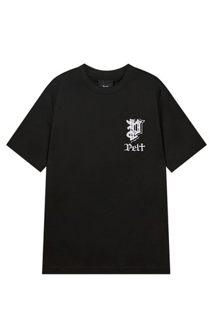 펠트 실버 로고 포인트 베이직 티셔츠 : 여성용  (PC3TSF331)_BLACK-a