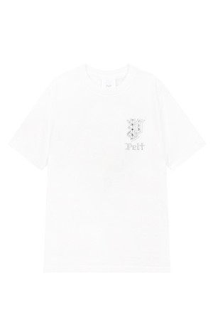 펠트 실버 로고 포인트 베이직 티셔츠 : 여성용  (PC3TSF331)_WHITE-a