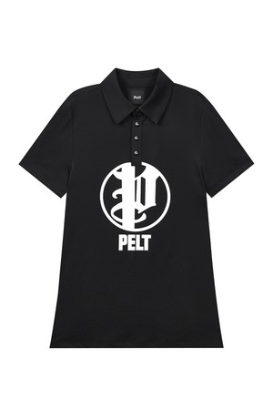 펠트 라운드 스틱 P PK 티셔츠  : 여성용  (PC3TSF410)_BLACK-a