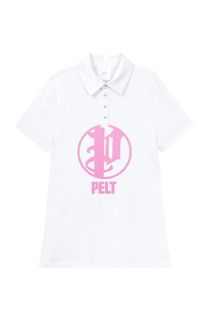 펠트 라운드 스틱 P PK 티셔츠  : 여성용  (PC3TSF410)_WHITE-a