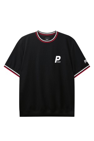 펠트 퀀텀 포인트 라인 컬러 배색 티셔츠 : 남성용  (PC3TSM203)_BLACK-a