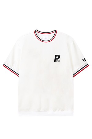 펠트 퀀텀 포인트 라인 컬러 배색 티셔츠 : 남성용  (PC3TSM203)_WHITE-a