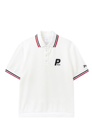 펠트 퀀텀 포인트 라인 컬러 배색 PK 티셔츠 : 남성용  (PC3TSM201)_WHITE-a