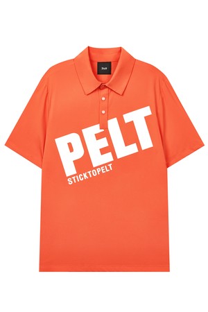 펠트 볼드 로고 다이애그널 PK 티셔츠 : 남성용  (PC3TSM151)_ORANGE-a