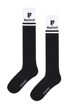 펠트 풀 펠트 컬러 블록 라인 니삭스  : 여성용 (PC0GSF166)_BLACK-a