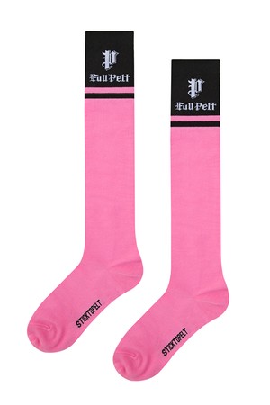 펠트 풀 펠트 컬러 블록 라인 니삭스  : 여성용 (PC0GSF166)_PINK-a