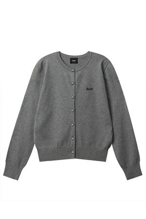 펠트 라운드 넥 베이직 니트 가디건 : 여성용  (PC3KCF174)_GREY-a