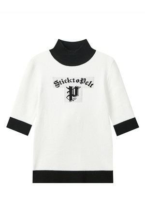 펠트 P 로고 하프 넥 골지 니트 : 여성용  (PC3KTF335)_WHITE-a