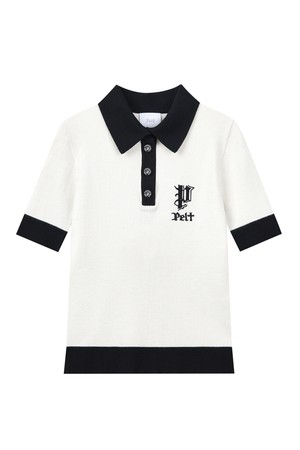 펠트 스틱  P 컬러 블록 골지 PK 니트 : 여성용  (PC3KTF336)_WHITE-a