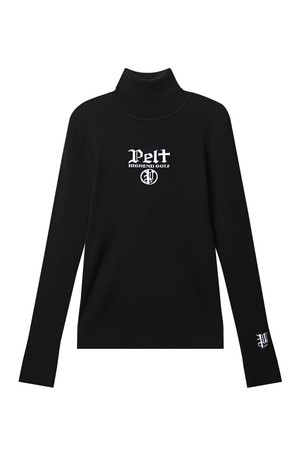 펠트 자카드 터틀넥 슬리브 : 여성용  (PC4KTF172)_BLACK-a