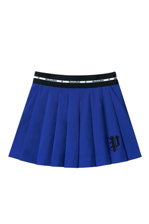 펠트 스틱 P 밴딩 플리츠 스커트  (PC3SKF332)_BLUE-a