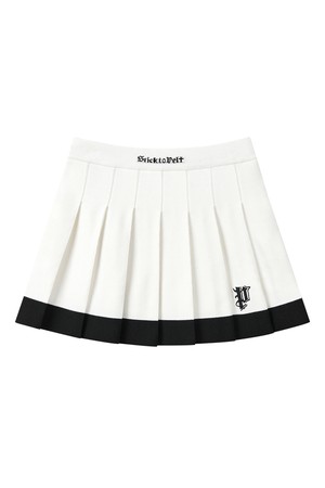 펠트 컬러 블록 플리츠 니트 스커트  (PC3SKF336)_WHITE-a
