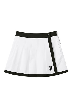 펠트 컬러링 하이라이트 랩 플리츠 스커트  (PC3SKF342)_WHITE-a